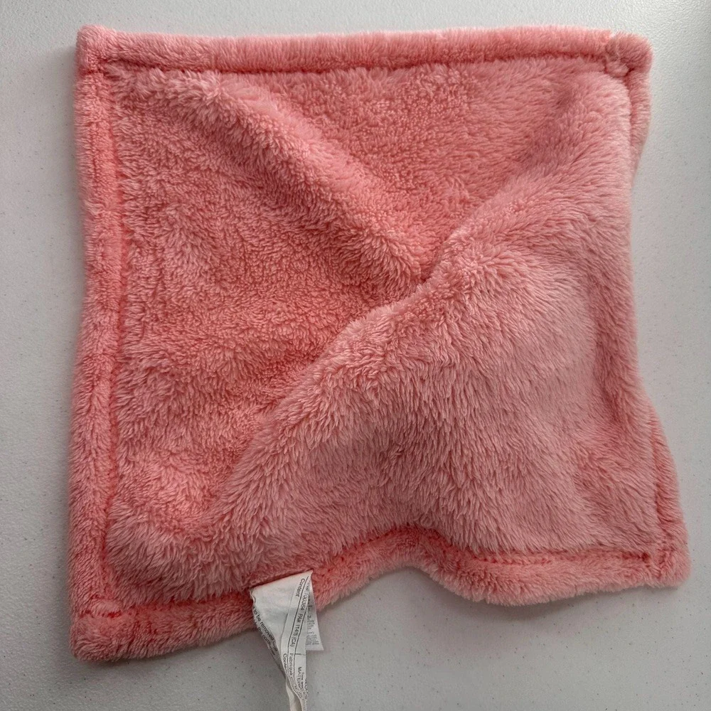 Baby Gear Pink White Bunny Plush Security Blanket 13x13 Lovey Soothing Easter‎